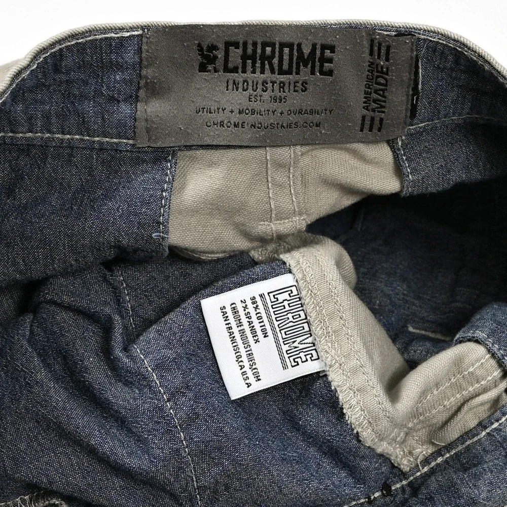 Chrome Industries Mens 36 Khaki Stretch Chino Shorts Commuter Performance Casual